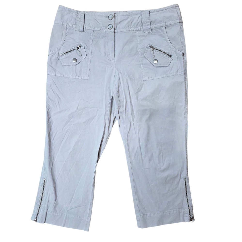 INC International Concepts Capri Pants Zipper Pockets Casual‎ Beige Size 8